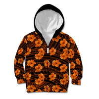 Polynesian Pride Hawaii Style With Hibiscus Kid Hoodie Gold LT9 Zip Hoodie Gold - Polynesian Pride