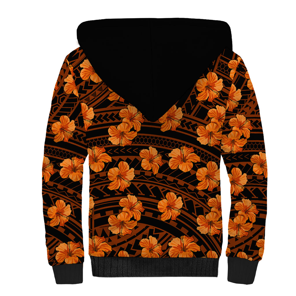 Polynesian Pride Hawaii Style With Hibiscus Sherpa Hoodie Gold LT9 - Polynesian Pride