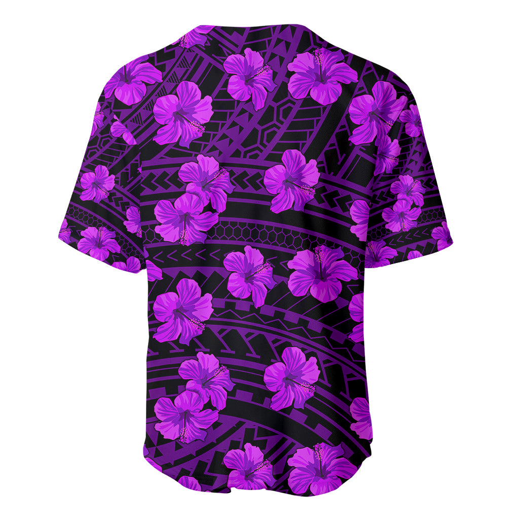 Polynesian Pride Hawaii Style With Hibiscus Baseball Jersey Purple LT9 - Polynesian Pride