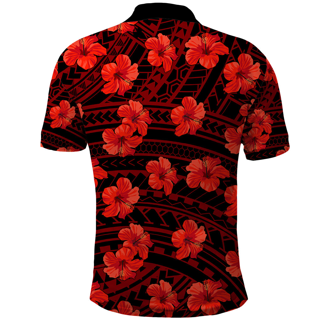 Polynesian Pride Hawaii Style With Hibiscus Polo Shirt Red LT9 - Polynesian Pride