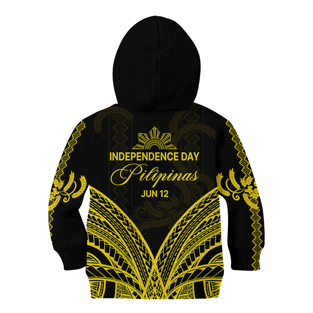 Philippines Independence Day Kid Hoodie Pechera With Side Barong Patterns LT9 - Polynesian Pride