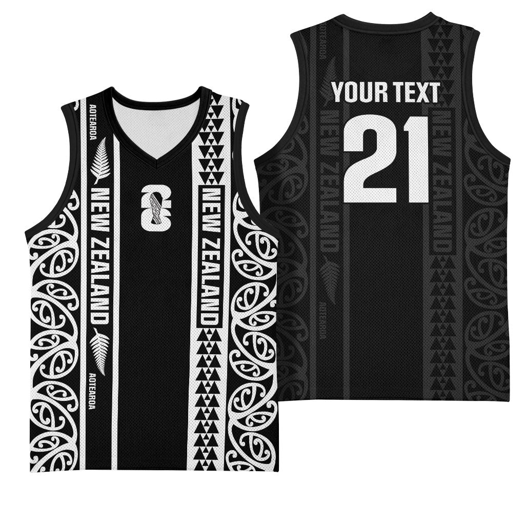 Custom New Zealand Football White Fern Supporter Basketball Jersey LT9 - Polynesian Pride