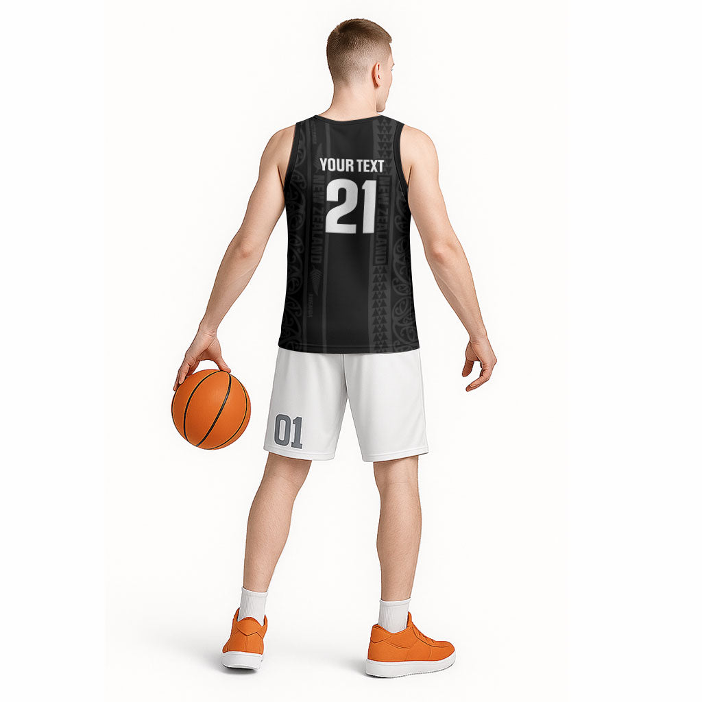Custom New Zealand Football White Fern Supporter Basketball Jersey LT9 - Polynesian Pride