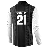 Custom New Zealand Football White Fern Supporter Button Sweatshirt LT9 - Polynesian Pride