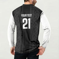 Custom New Zealand Football White Fern Supporter Button Sweatshirt LT9 - Polynesian Pride