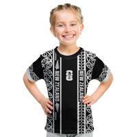 Custom New Zealand Football White Fern Supporter Kid T Shirt LT9 Black - Polynesian Pride