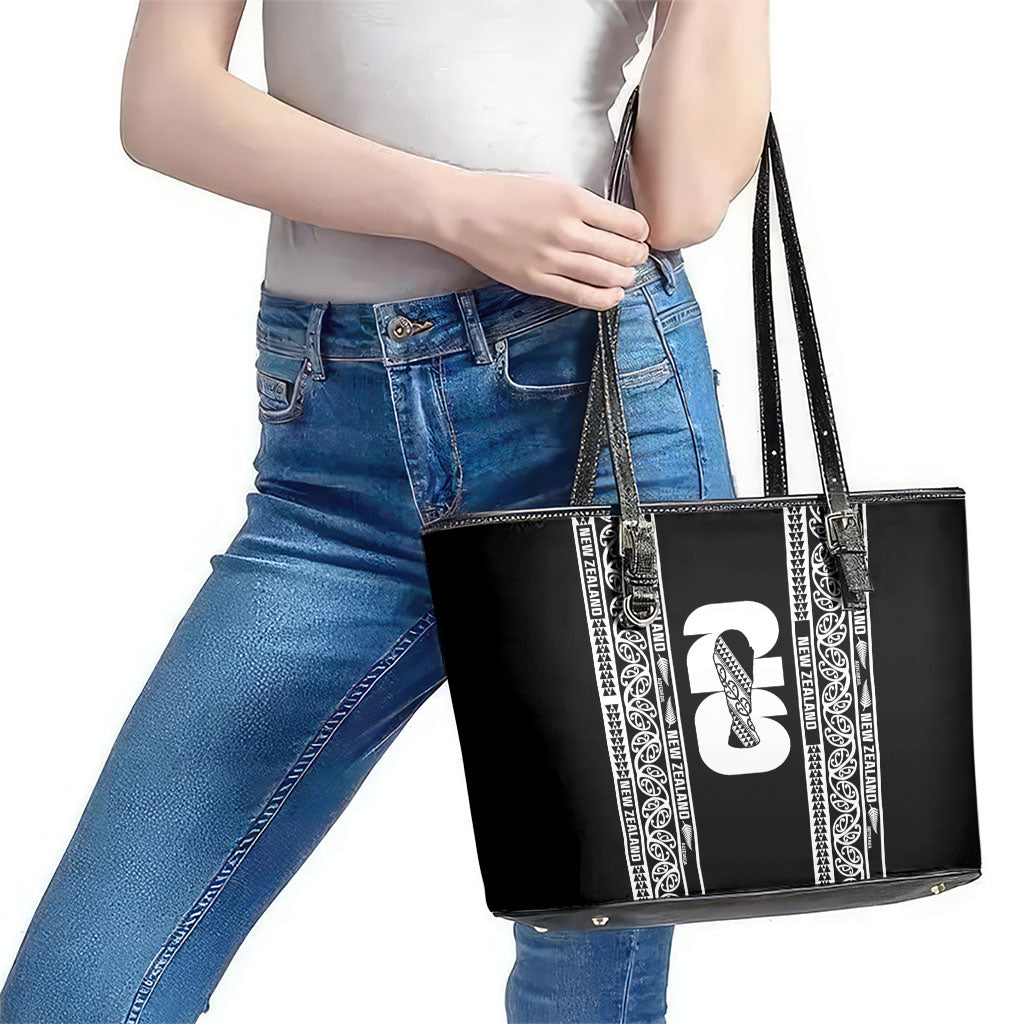 New Zealand Football White Fern Supporter Leather Tote Bag LT9 - Polynesian Pride