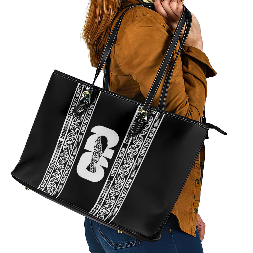 New Zealand Football White Fern Supporter Leather Tote Bag LT9 - Polynesian Pride
