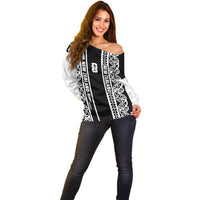 Custom New Zealand Football White Fern Supporter Off Shoulder Sweater LT9 - Polynesian Pride