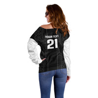 Custom New Zealand Football White Fern Supporter Off Shoulder Sweater LT9 - Polynesian Pride