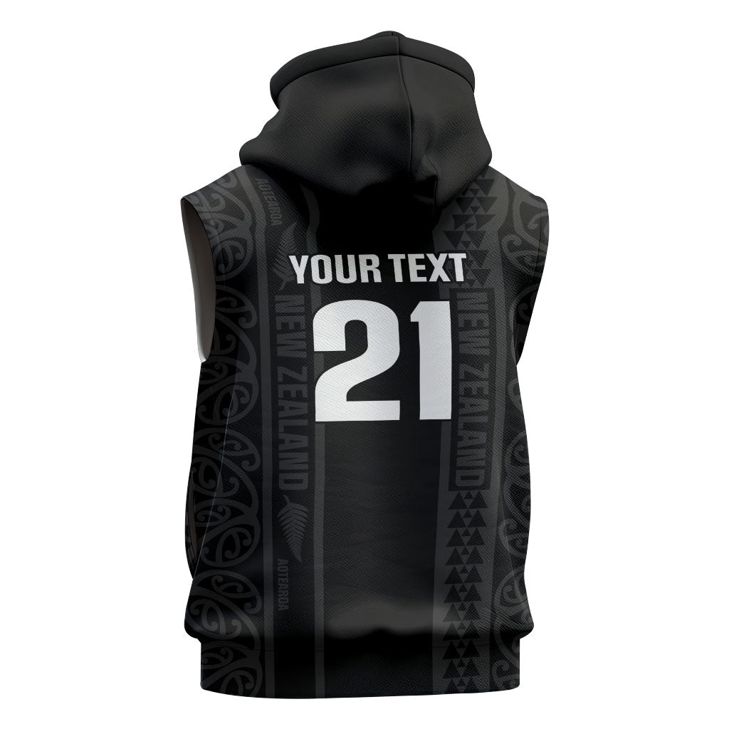 Custom New Zealand Football White Fern Supporter Sleeveless Hoodie LT9 - Polynesian Pride