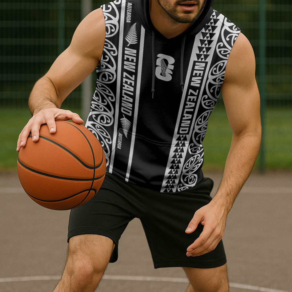 Custom New Zealand Football White Fern Supporter Sleeveless Hoodie LT9 - Polynesian Pride