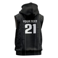 Custom New Zealand Football White Fern Supporter Sleeveless Zip Hoodie LT9 - Polynesian Pride