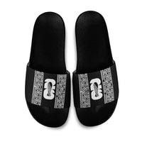 New Zealand Football White Fern Supporter Slide Sandals LT9 Black - Polynesian Pride