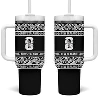 New Zealand Football White Fern Supporter Tumbler With Handle LT9 One Size: 40 oz Black - Polynesian Pride
