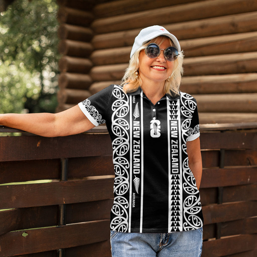 Custom New Zealand Football White Fern Supporter Women Polo Shirt LT9 - Polynesian Pride