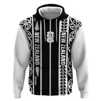 Custom New Zealand Football White Fern Supporter Zip Hoodie LT9 Zip Hoodie Black - Polynesian Pride