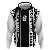 Custom New Zealand Football White Fern Supporter Zip Hoodie LT9 Pullover Hoodie Black - Polynesian Pride