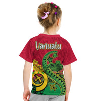 Vanuatu Islands Kid T Shirt Polynesian Tattoo and Sea Turtle LT9 - Polynesian Pride