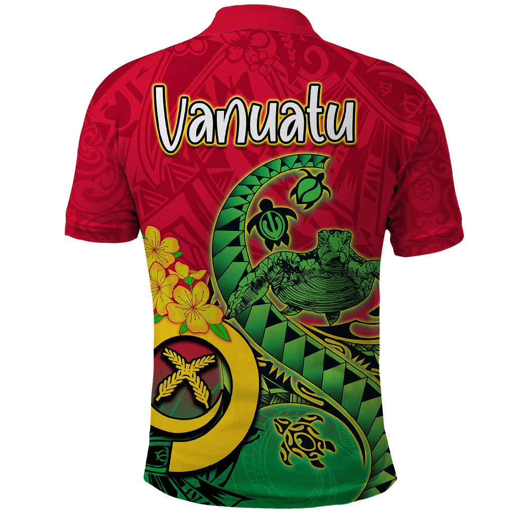 Vanuatu Islands Polo Shirt Polynesian Tattoo and Sea Turtle LT9 - Polynesian Pride