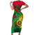 Vanuatu Islands Short Sleeve Bodycon Dress Polynesian Tattoo and Sea Turtle LT9 Long Dress Green - Polynesian Pride