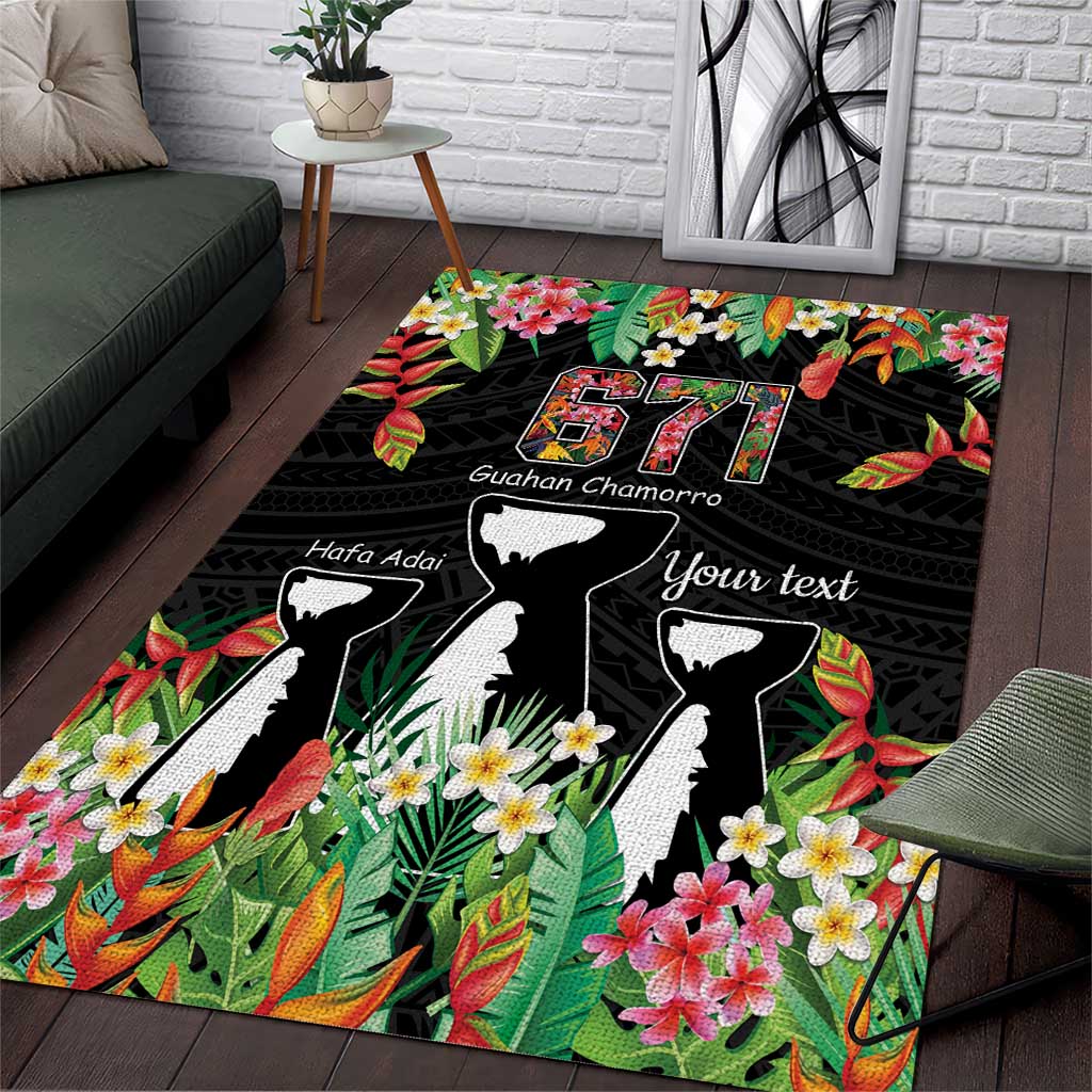 671 Guam Personalised Area Rug Latte Stone and Tropical Flowers