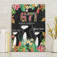 671 Guam Personalised Canvas Wall Art Latte Stone and Tropical Flowers