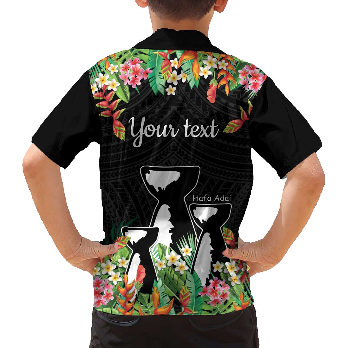 671 Guam Personalised Family Matching Puletasi and Hawaiian Shirt Latte Stone and Tropical Flowers