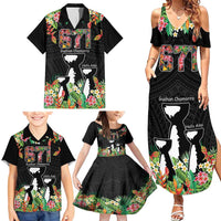 671 Guam Personalised Family Matching Summer Maxi Dress and Hawaiian Shirt Latte Stone and Tropical Flowers
