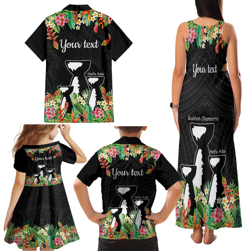 671 Guam Personalised Family Matching Tank Maxi Dress and Hawaiian Shirt Latte Stone and Tropical Flowers