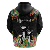 671 Guam Personalised Hoodie Latte Stone and Tropical Flowers