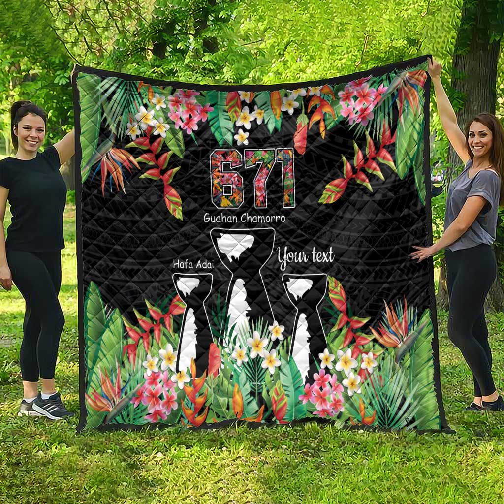 671 Guam Personalised Quilt Latte Stone and Tropical Flowers