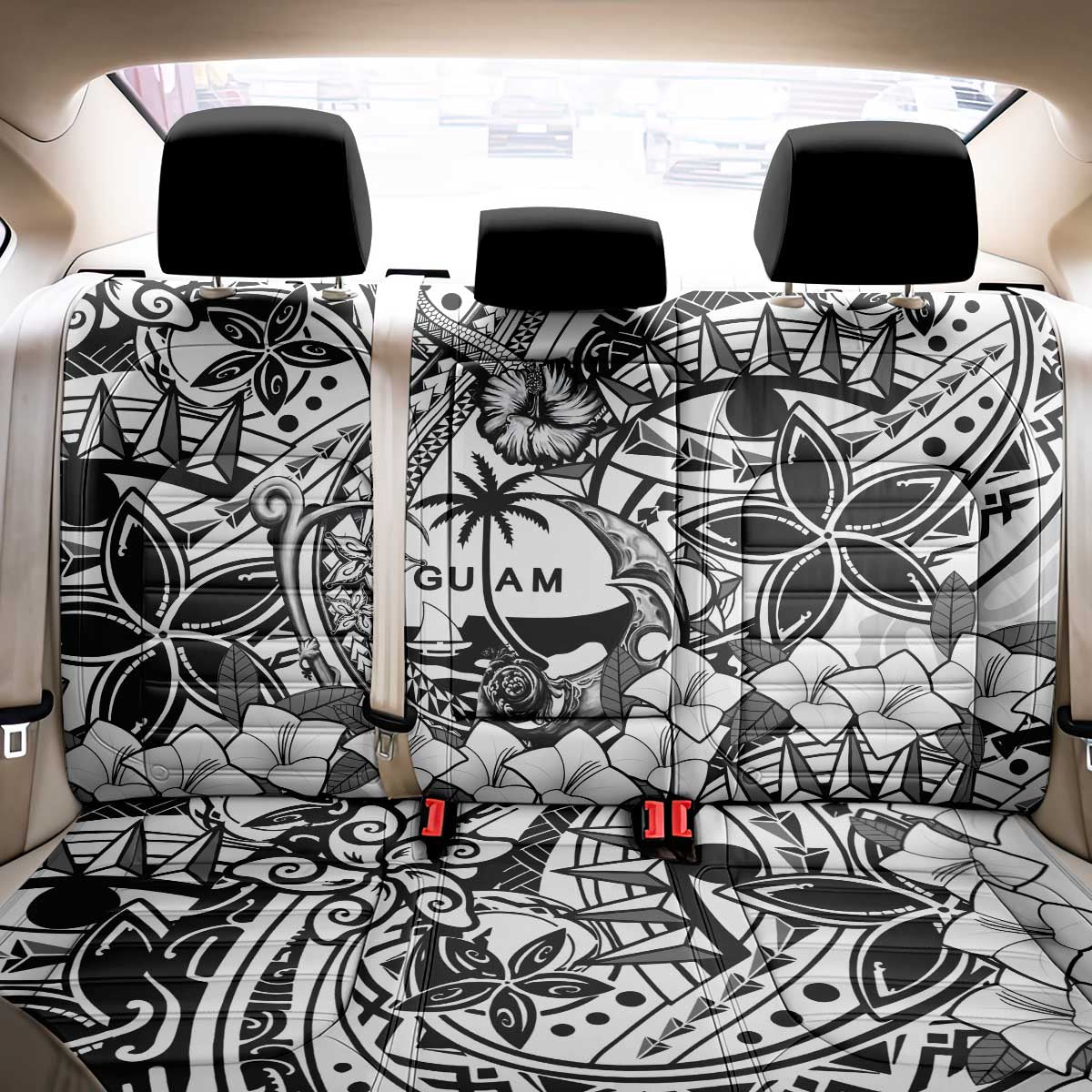 Guam Hafa Adai Guasali Flowers Back Car Seat Cover