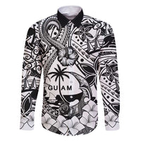 Guam Hafa Adai Guasali Flowers Family Matching Long Sleeve Bodycon Dress and Hawaiian Shirt