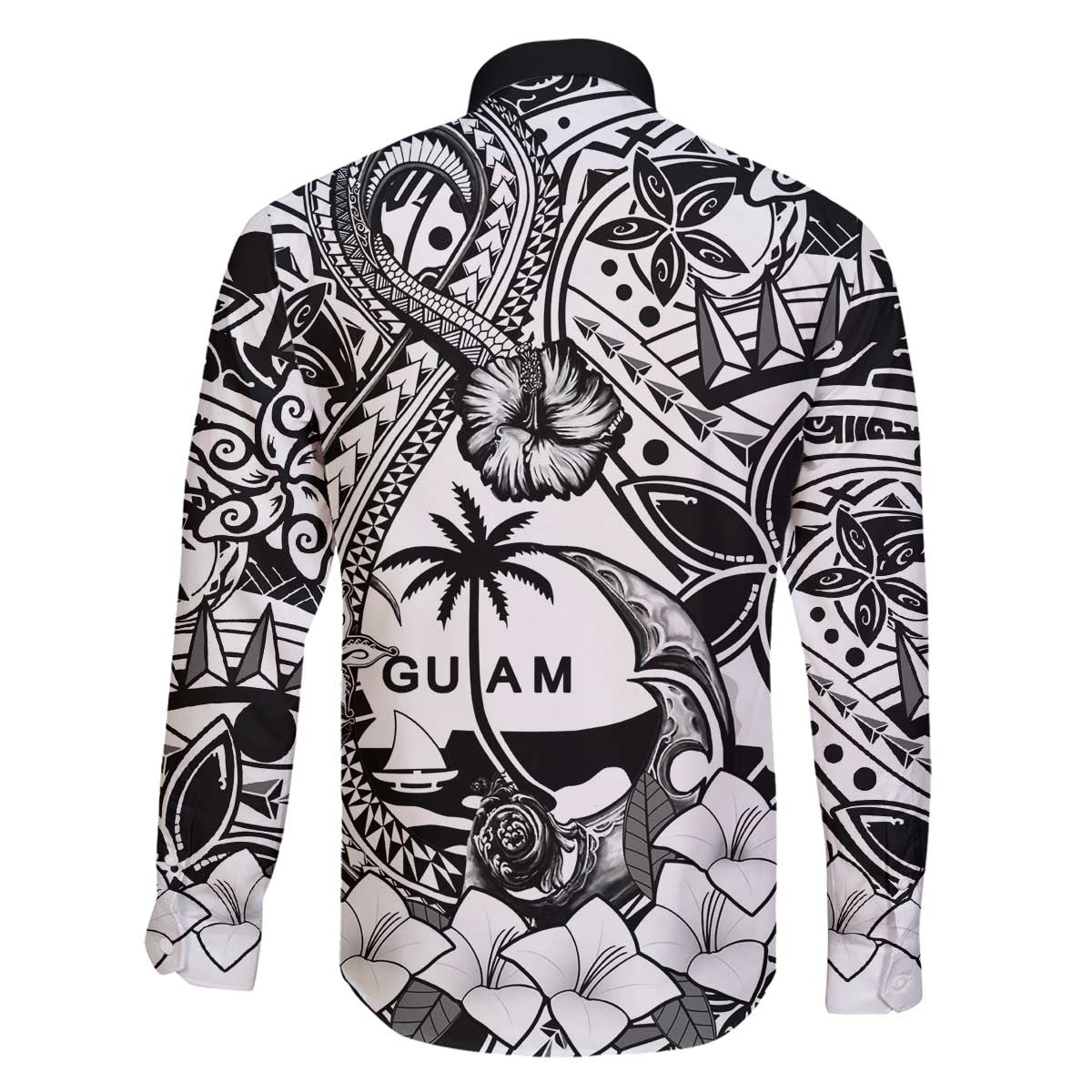 Guam Hafa Adai Guasali Flowers Family Matching Off Shoulder Short Dress and Hawaiian Shirt