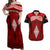 Tonga Rugby Couples Matching Off Shoulder Maxi Dress and Hawaiian Shirt Go Champions World Cup 2023 Ngatu Unique LT9 Red - Polynesian Pride