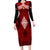 Custom Tonga Rugby Long Sleeve Bodycon Dress Go Champions World Cup 2023 Ngatu Unique LT9 Long Dress Red - Polynesian Pride