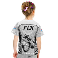 Fiji Rugby Kid T Shirt Go Champions World Cup 2023 Tapa Unique White Vibe LT9 - Polynesian Pride