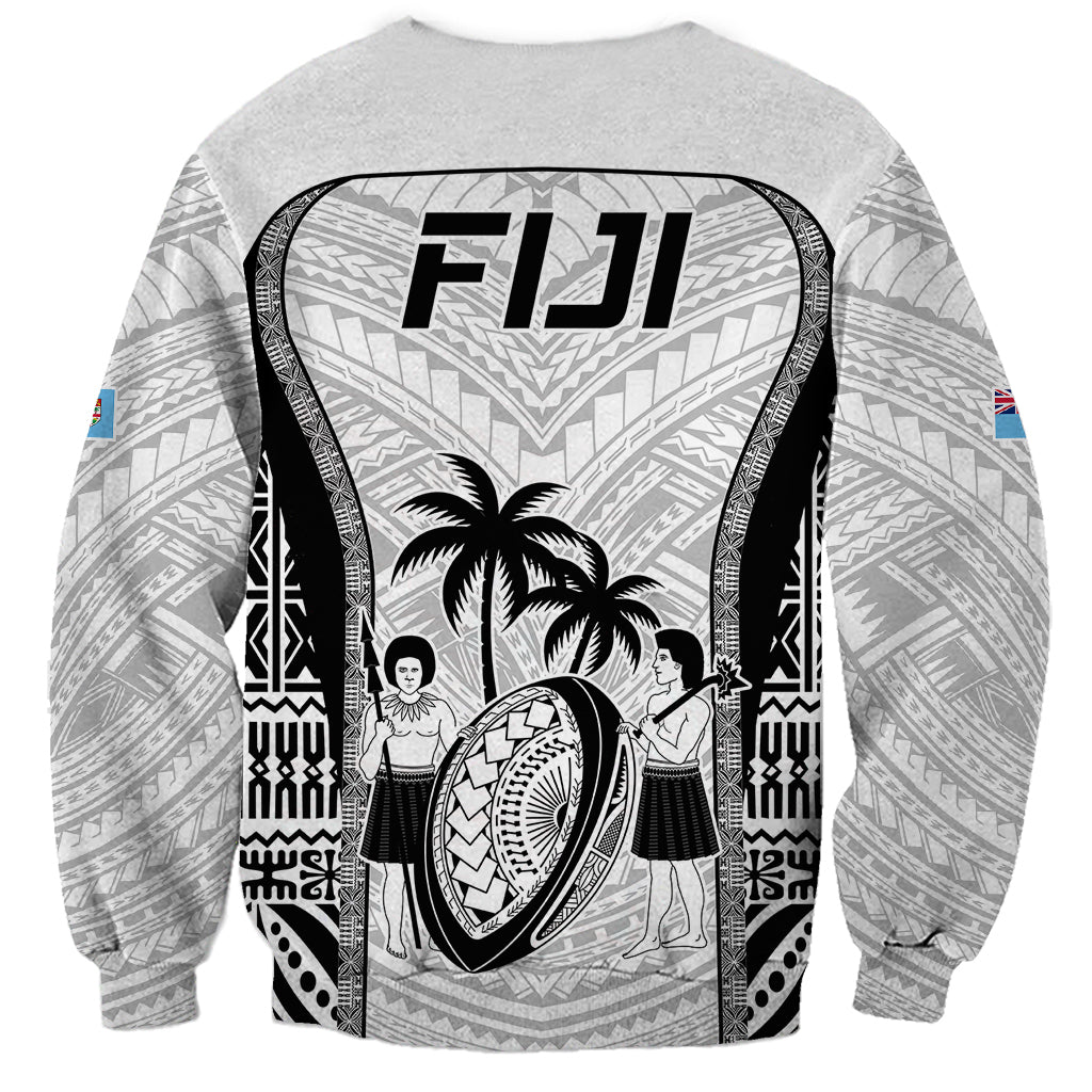 Fiji Rugby Sweatshirt Go Champions World Cup 2023 Tapa Unique White Vibe LT9 - Polynesian Pride