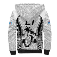 Custom Fiji Rugby Sherpa Hoodie Go Champions World Cup 2023 Tapa Unique White Vibe LT9 - Polynesian Pride