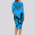 Fiji Rugby Long Sleeve Bodycon Dress Go Champions World Cup 2023 Tapa Unique Blue Vibe LT9 - Polynesian Pride