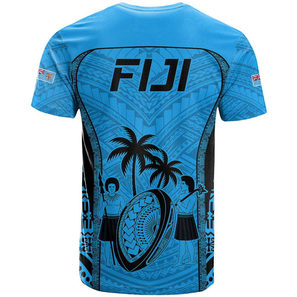 Fiji Rugby T Shirt Go Champions World Cup 2023 Tapa Unique Blue Vibe LT9 - Polynesian Pride