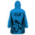 Fiji Rugby Wearable Blanket Hoodie Go Champions World Cup 2023 Tapa Unique Blue Vibe LT9 - Polynesian Pride