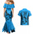 Custom Fiji Rugby Couples Matching Mermaid Dress and Hawaiian Shirt Go Champions World Cup 2023 Tapa Unique Blue Vibe LT9 - Polynesian Pride