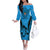 Custom Fiji Rugby Off The Shoulder Long Sleeve Dress Go Champions World Cup 2023 Tapa Unique Blue Vibe LT9 Women Blue - Polynesian Pride