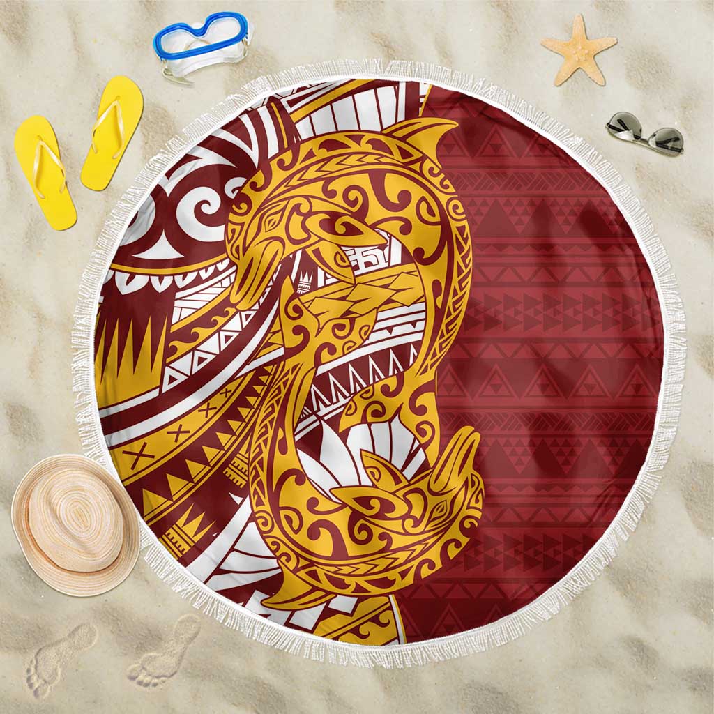 Couple Dolphins Maori Motif Beach Blanket - Polynesian Pride