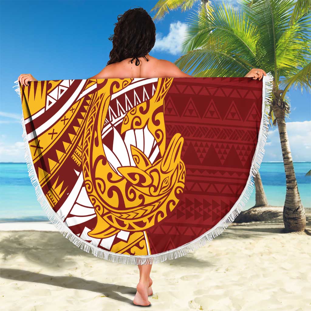 Couple Dolphins Maori Motif Beach Blanket - Polynesian Pride