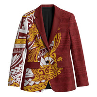 Couple Dolphins Maori Motif Blazer LT9 Unisex Burgundy - Polynesian Pride