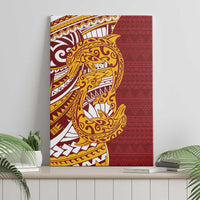 Couple Dolphins Maori Motif Canvas Wall Art - Polynesian Pride