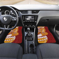 Couple Dolphins Maori Motif Car Mats LT9 Set 2pcs - Front Burgundy - Polynesian Pride